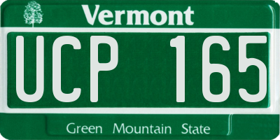 VT license plate UCP165