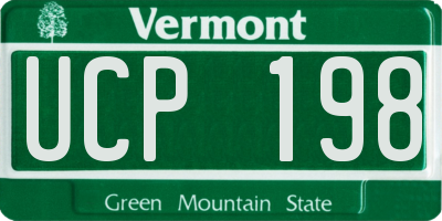 VT license plate UCP198