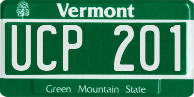 VT license plate UCP201