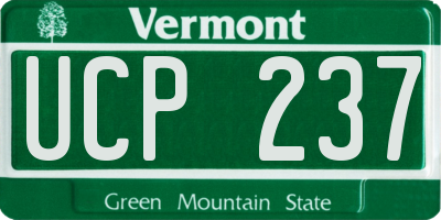 VT license plate UCP237