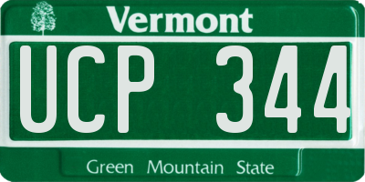 VT license plate UCP344