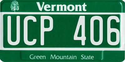VT license plate UCP406