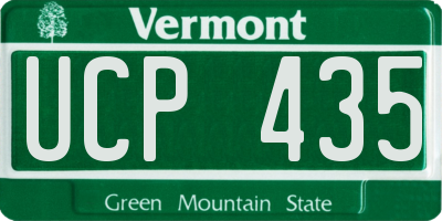 VT license plate UCP435