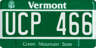 VT license plate UCP466