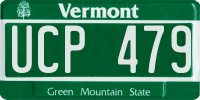 VT license plate UCP479