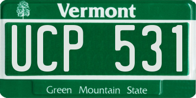 VT license plate UCP531