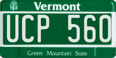 VT license plate UCP560