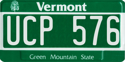 VT license plate UCP576