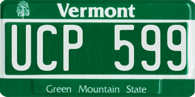 VT license plate UCP599