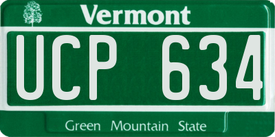 VT license plate UCP634