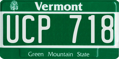 VT license plate UCP718