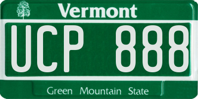 VT license plate UCP888