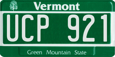 VT license plate UCP921
