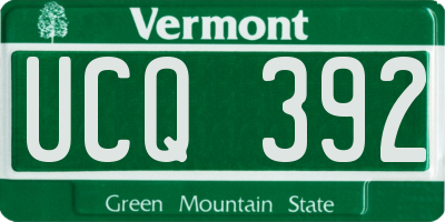 VT license plate UCQ392