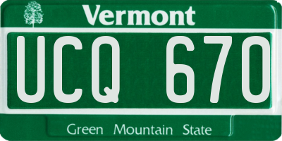 VT license plate UCQ670