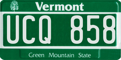 VT license plate UCQ858