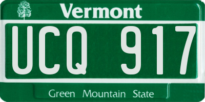 VT license plate UCQ917