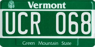 VT license plate UCR068
