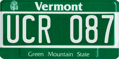 VT license plate UCR087
