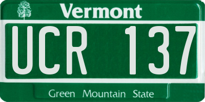 VT license plate UCR137