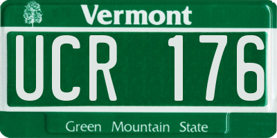 VT license plate UCR176