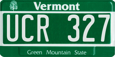 VT license plate UCR327