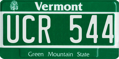 VT license plate UCR544