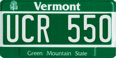 VT license plate UCR550