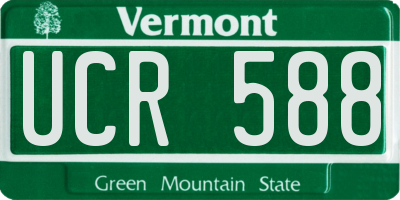VT license plate UCR588