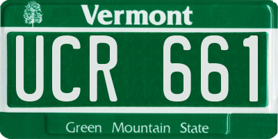 VT license plate UCR661