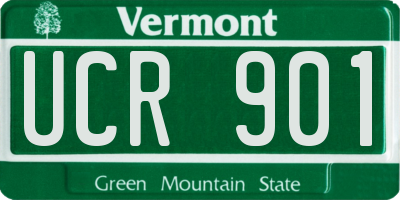 VT license plate UCR901