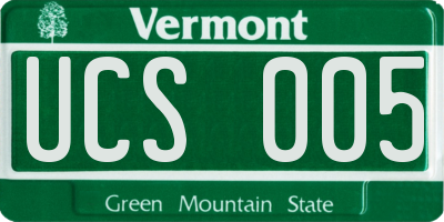 VT license plate UCS005