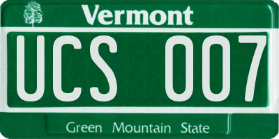 VT license plate UCS007