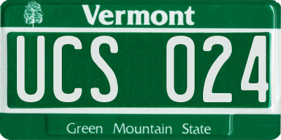 VT license plate UCS024