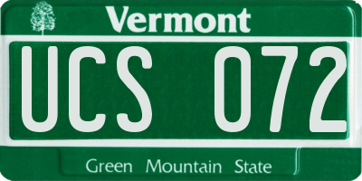 VT license plate UCS072