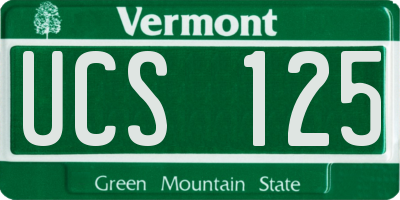 VT license plate UCS125