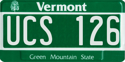 VT license plate UCS126