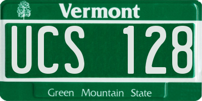 VT license plate UCS128