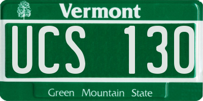 VT license plate UCS130