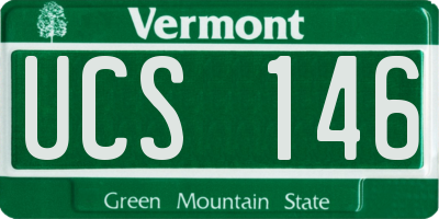 VT license plate UCS146