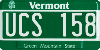 VT license plate UCS158