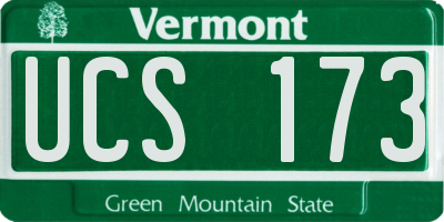 VT license plate UCS173