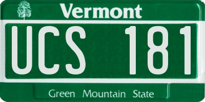 VT license plate UCS181