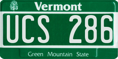 VT license plate UCS286