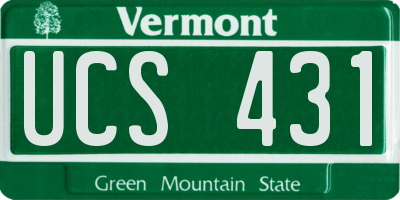 VT license plate UCS431