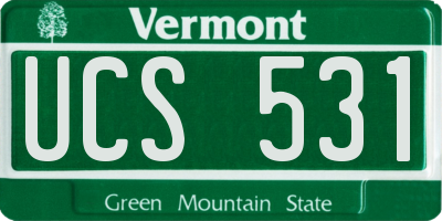 VT license plate UCS531