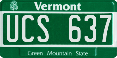 VT license plate UCS637