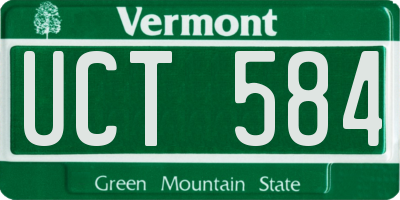 VT license plate UCT584