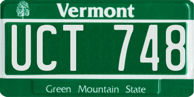 VT license plate UCT748