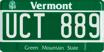 VT license plate UCT889